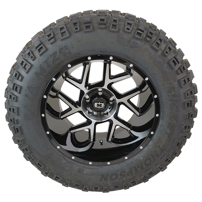 Vision 360 Sliver Gloss Black Machined Mickey Thompson Baja MTZ P3