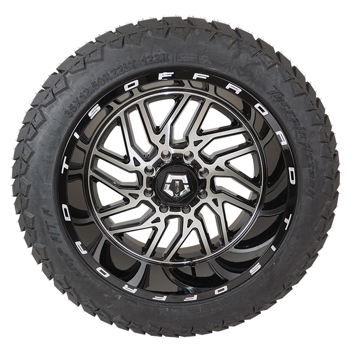 TIS 544MB Gloss Black Machined AMP Terrain Attack A/T