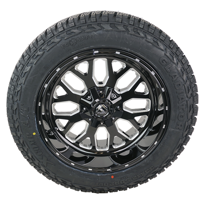Fuel D588 Titan Gloss Black Milled Gladiator Xcomp A/T