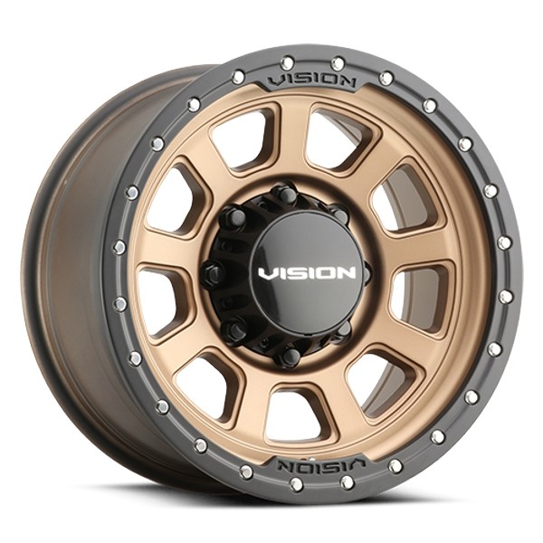 Vision Wheels Ojos 350 Bronze with Satin Black Beadlock Ring 17x9 12mm Offset 6x135