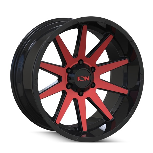 ION Alloy Wheels 143 Gloss Black Machined Red 20x9 0mm Offset 8x170