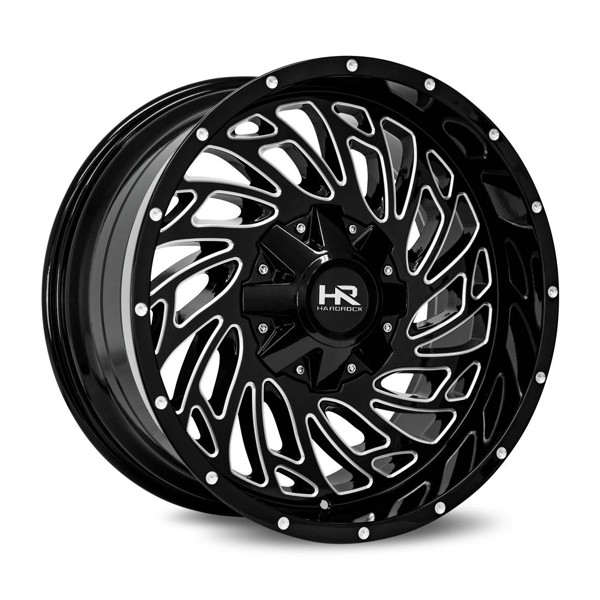 Hardrock Offroad Wheels H710 Gloss Black Milled 20x10 -19mm Offset 8x165.1 (8x6.5)