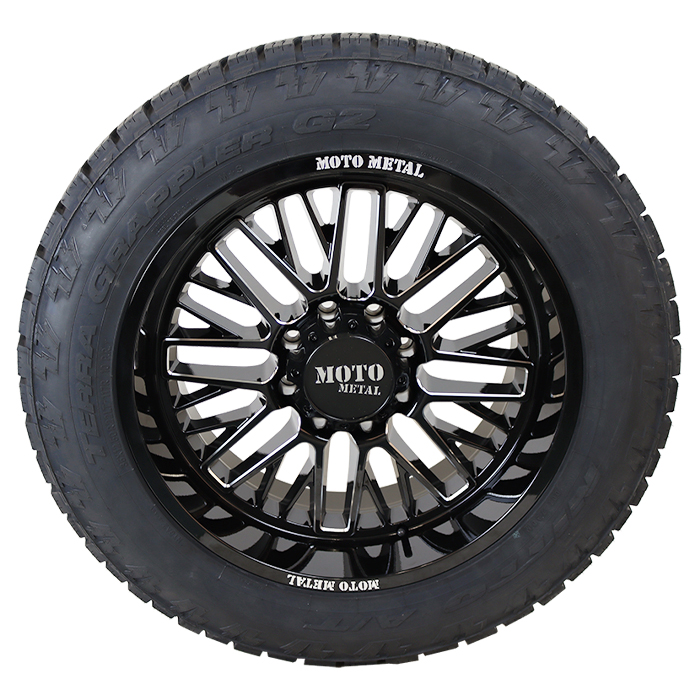 Moto Metal MO802 Gloss Black Milled Nitto Terra Grappler G2