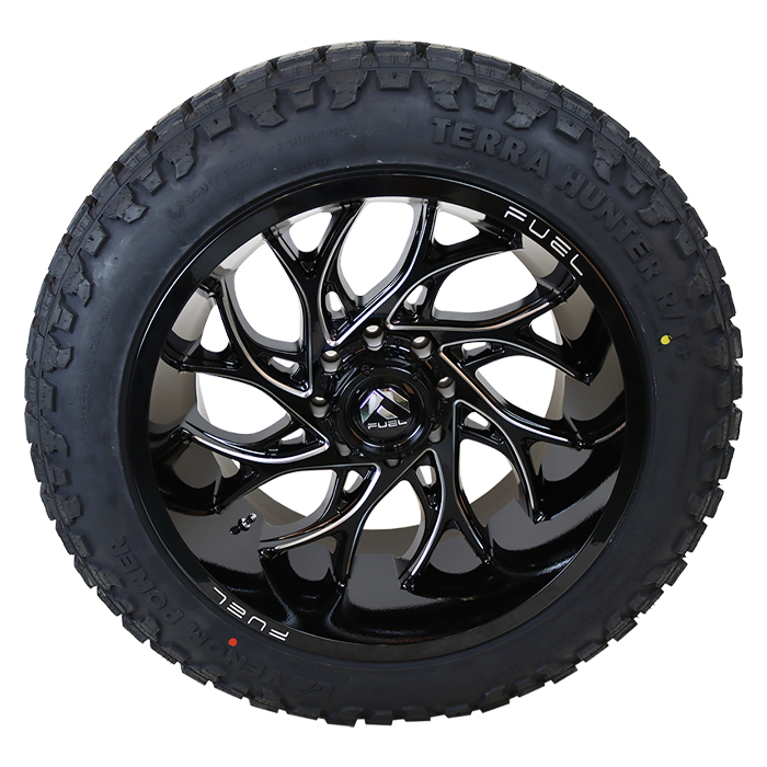 Fuel D741 Runner Gloss Black Milled Venom Power Terra Hunter R/T Plus