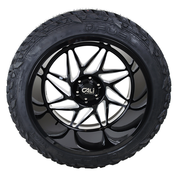 Cali Offroad Gemini Gloss Black Milled Fuel Gripper M/T