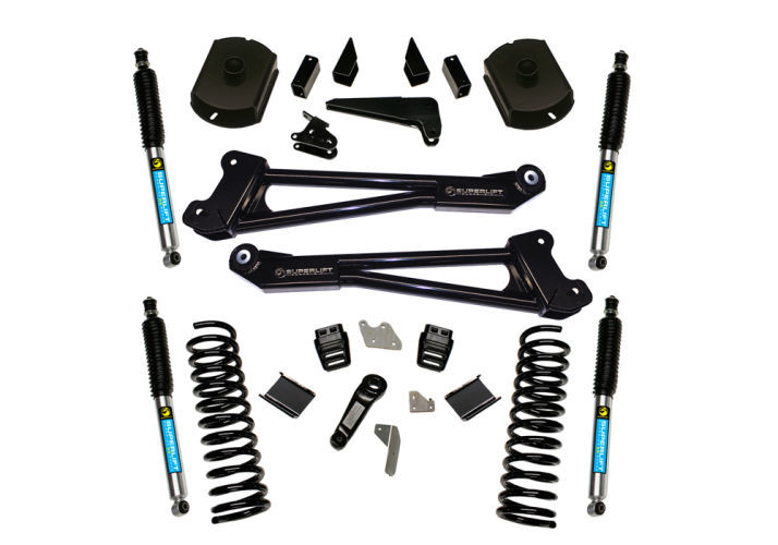 Superlift | 14-18 Dodge Ram 2500 4WD 4in Lift | Kit Replacement Radius Arms with Bilstein Shocks