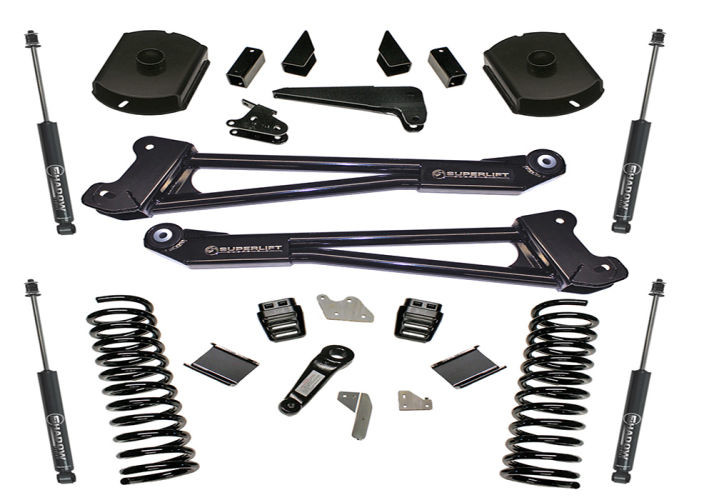 Superlift | 14-18 Dodge Ram 2500 4WD 4in Lift | Kit Replacement Radius Arms with Superlift Shocks
