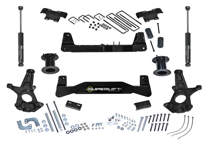 Superlift | 14-18 Chevy Silverado 1500 2WD 6.5in Lift | Kit withAlum Stamped Steel Cntrl Arms & SLF Rear Shocks