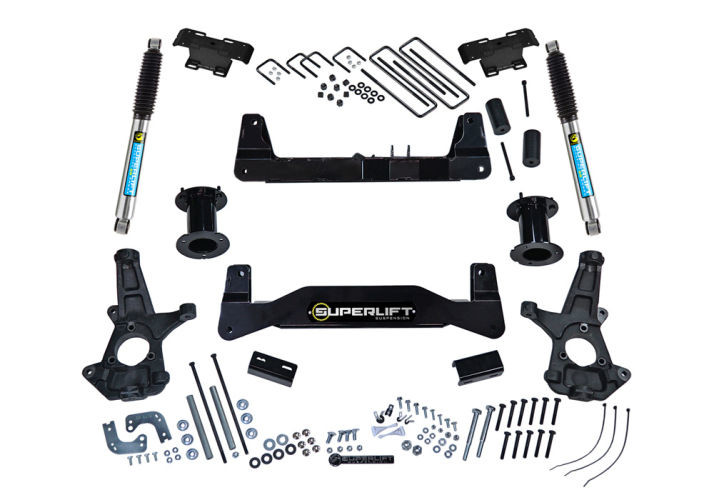 Superlift | 14-18 Chevy Silverado 1500 2WD 6.5in Lift | Kit withAlum Stamped Steel Cntrl Arms & Bilstein Shocks