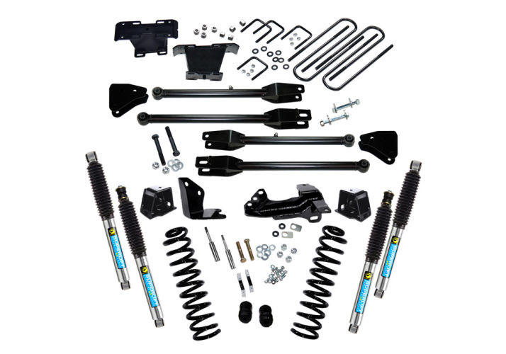 Superlift | 05-07 Ford F250 F350 SuperDuty 4WD 4in | Lift Kit with 4-Link Conversion & Bilstein Shocks