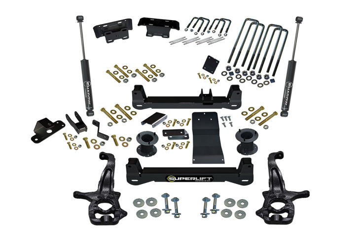 Superlift | 2019 Chevy Silverado 1500 4WD 6in Lift | Kit with Alum Stamped Steel Control Arms & SLF Rear Shocks