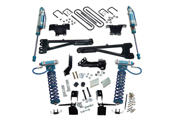 Superlift | 17-19 Ford F250 SD 4WD 4in King | Rad. Arm Lift Kit withKing FR Coils & Rear Reservoir Shocks