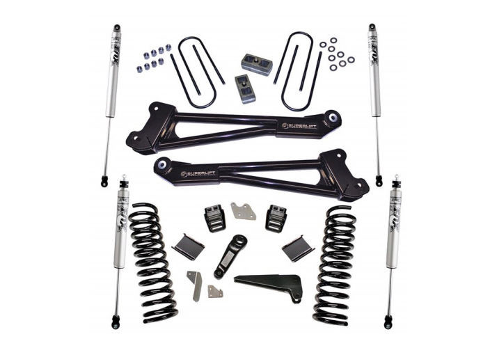 Superlift | 13-18 Ram 3500 4WD Diesel 4in Lift | Kit Replacement Radius Arms with Fox 2 Shocks