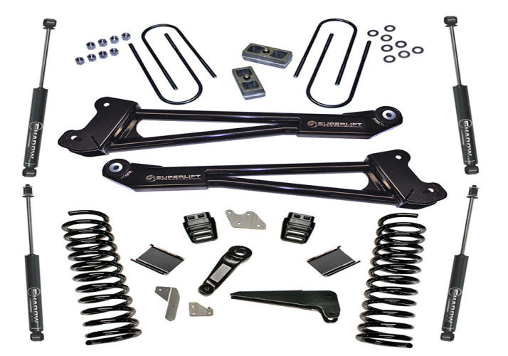 Superlift | 13-18 Dodge Ram 3500 4WD 4in Lift | Kit Replacement Radius Arms with Superlift Shocks