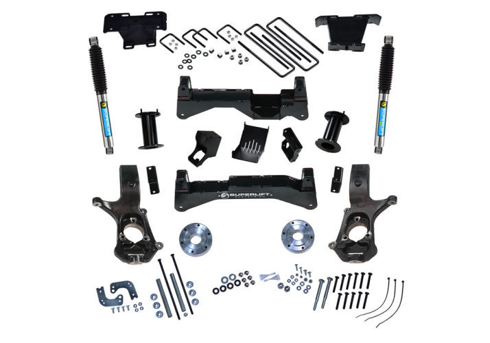 Superlift | 14-18 Chevy Silverado 4WD with Alum Stamped | Steel Control Arms 8in Lift Kit with BIL Rear Shocks