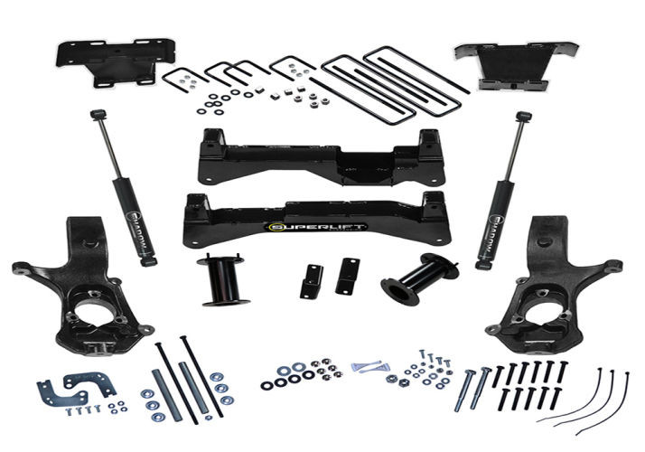 Superlift | 14-18 Chevy Silverado 2WD with Alum Stamped | Steel Control Arms 8in Lift Kit with SLF Rear Shocks