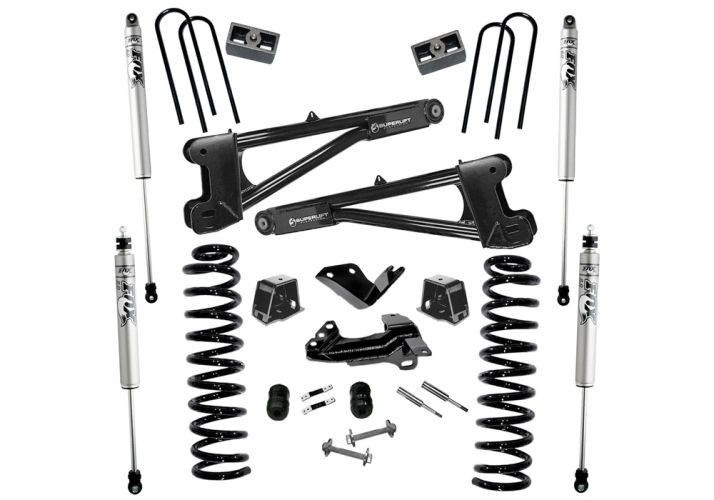 Superlift | 05-07 Ford F250 SuperDuty 4WD Diesel 4in | Lift Kit with Repl Radius Arms Fox 2 Shocks