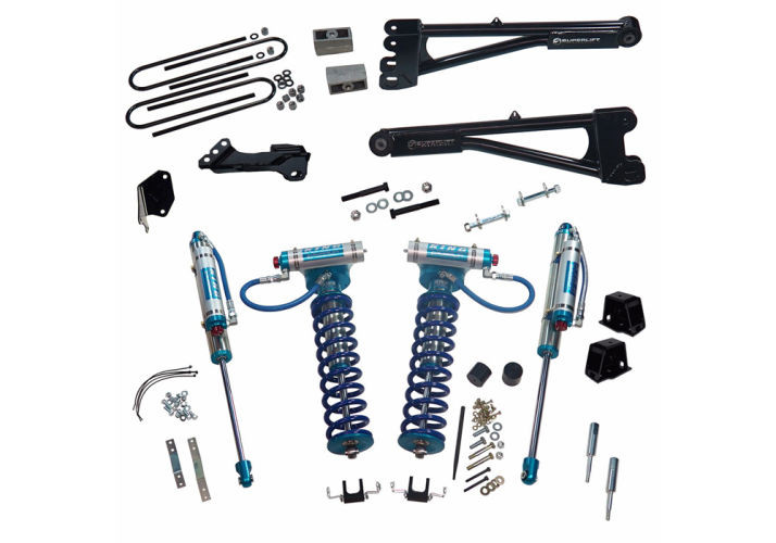 Superlift | 05-07 Ford F250 F350 SD 4WD 4in | Lift Kit withRepl Radius Arms & King Coilovers Rear Shocks