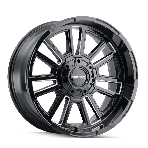 Mayhem Wheels Apollo 8115 Gloss Black With Milled Spokes 20x10 -19mm Offset 5x127 (5x5),5x139.7 (5x5.5)