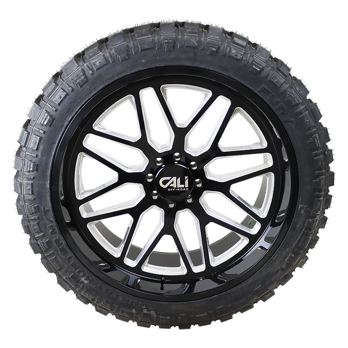 Cali Offroad Invader 9115 Gloss Black Milled Fury Country Hunter M/T