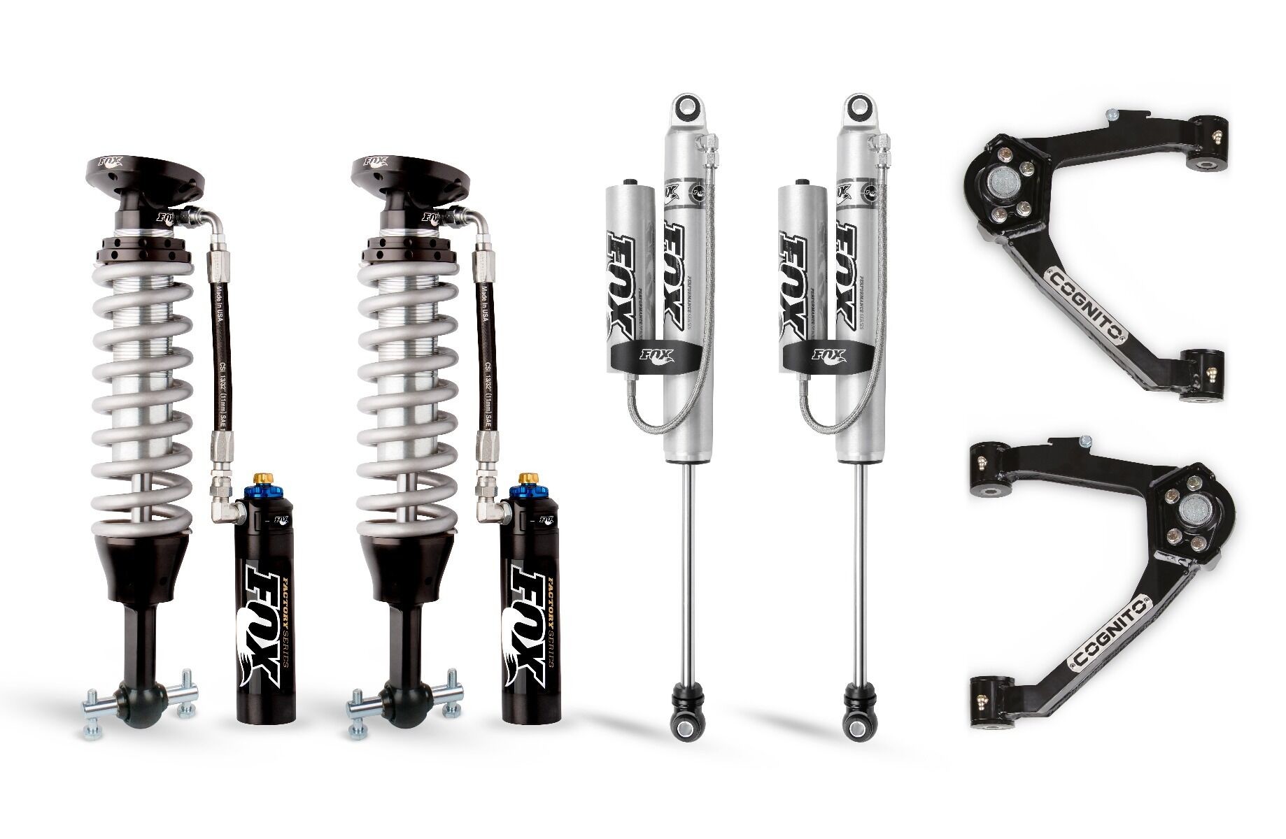 Cognito | 3-Inch Elite Leveling Kit with Fox FSRR | Shocks for 14-18 Silverado/Sierra 1500 2WD/4WD With OEM Cast Aluminum/Stamped Steel Control Arms