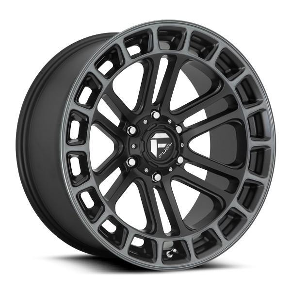 Fuel Offroad Wheels Heater D720 Matte Black Double Dark Tint Machined 22x10 -13mm Offset 6x135