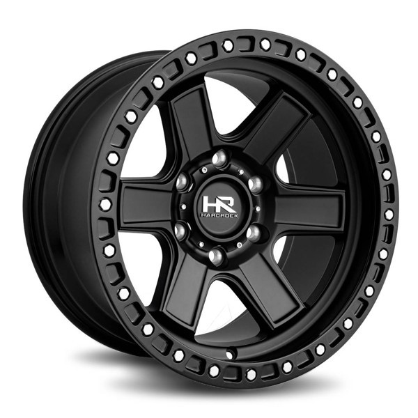 Hardrock Offroad Wheels H104 Matte Black-Black B/L 17x9 1mm Offset 5x127 (5x5) 2007-2026 Jeep Wrangler / Gladiator