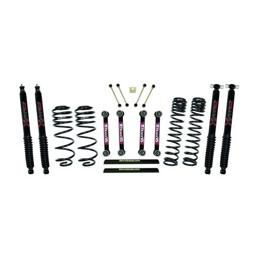 Skyjacker | 2003-2006 Jeep TJ 4in D-Rate Long | Travel Kit w/ OE FR/RR Lower Links/Black Max Shocks
