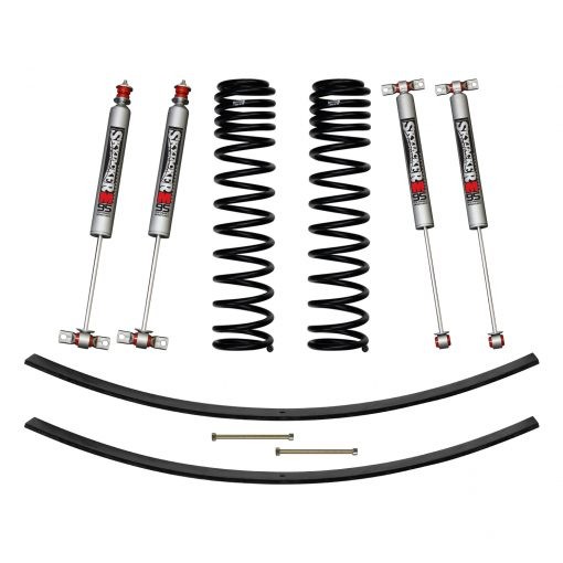 Skyjacker | 1984-2001 XJ 3in FR DR Long | Travel Coil Suspension Kit w/RR Add A Leafs/M95 Monotube Shocks