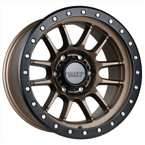 Falcon Offroad Wheels T7 Matte Bronze w/Black Ring 17x9 -12mm Offset 6x139.7 (6x5.5)