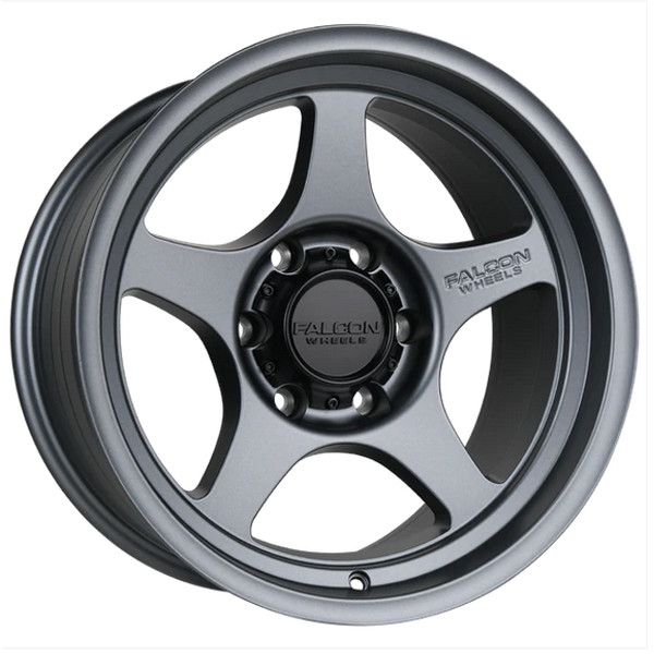 Falcon Offroad Wheels T2 Full Matte Gunmetal 17x9 -12mm Offset 5x127 (5x5) 2007-2026 Jeep Wrangler / Gladiator