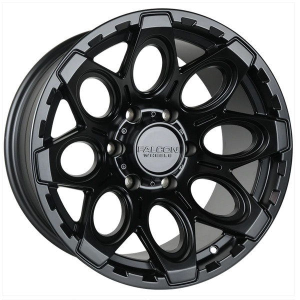 Falcon Offroad Wheels T6 Full Matte Black 17x9 -12mm Offset 6x139.7 (6x5.5)
