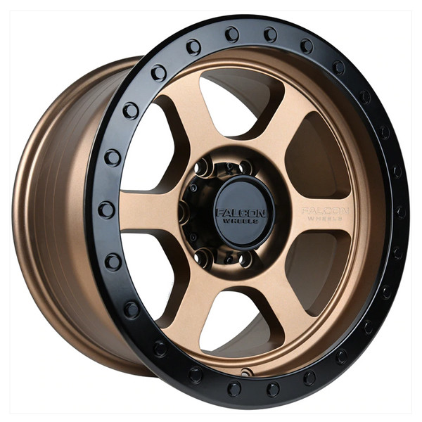 Falcon Offroad Wheels T1 Matte Bronze w/Black Ring 17x9 0mm Offset 6x139.7 (6x5.5)