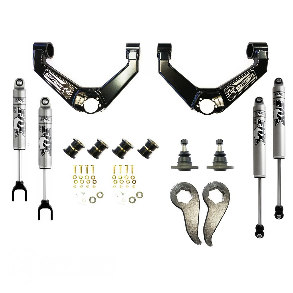 Kryptonite | 11-19 GMC 2500HD/3500HD 2in Stage 3 Leveling | Kit With Fox Shocks