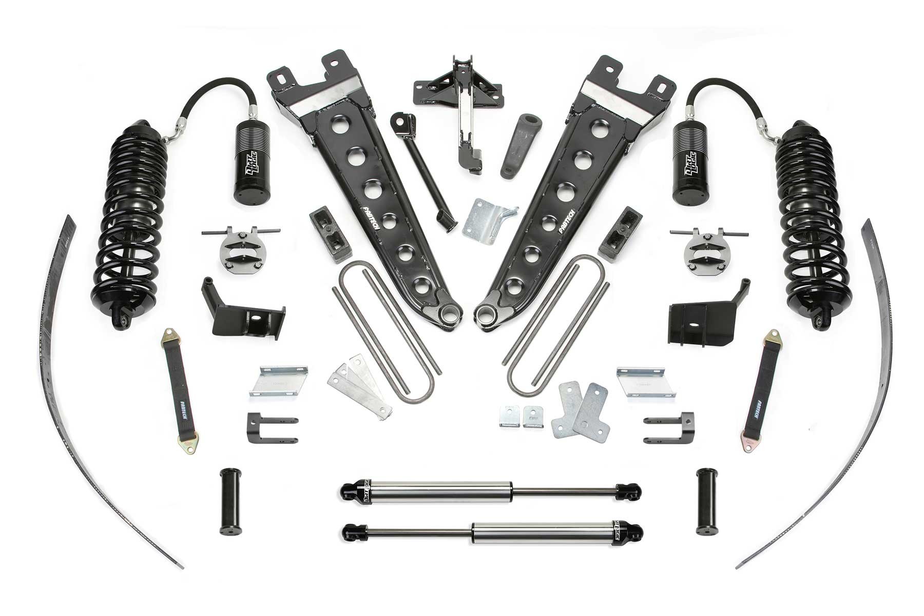 Fabtech | 11-16 Ford F250 4WD w/o Overload | 8in Radius Arm System w/DL 4 Coilovers & Rear DL Shocks