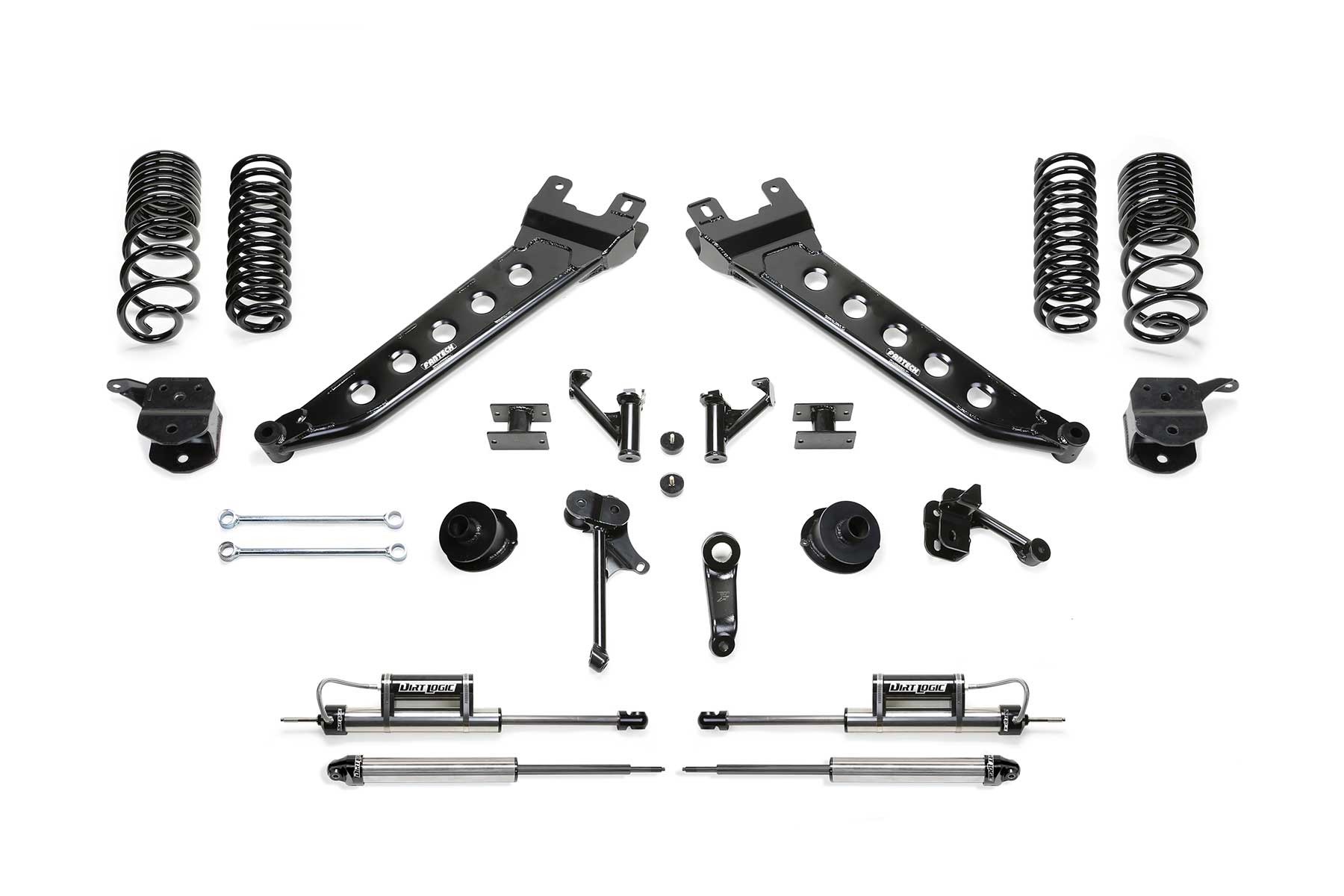 Fabtech | 14-18 Ram 2500 4WD 7in Radius | Arm System w/DL 2.25 Resi Shocks & Rear DL Shocks