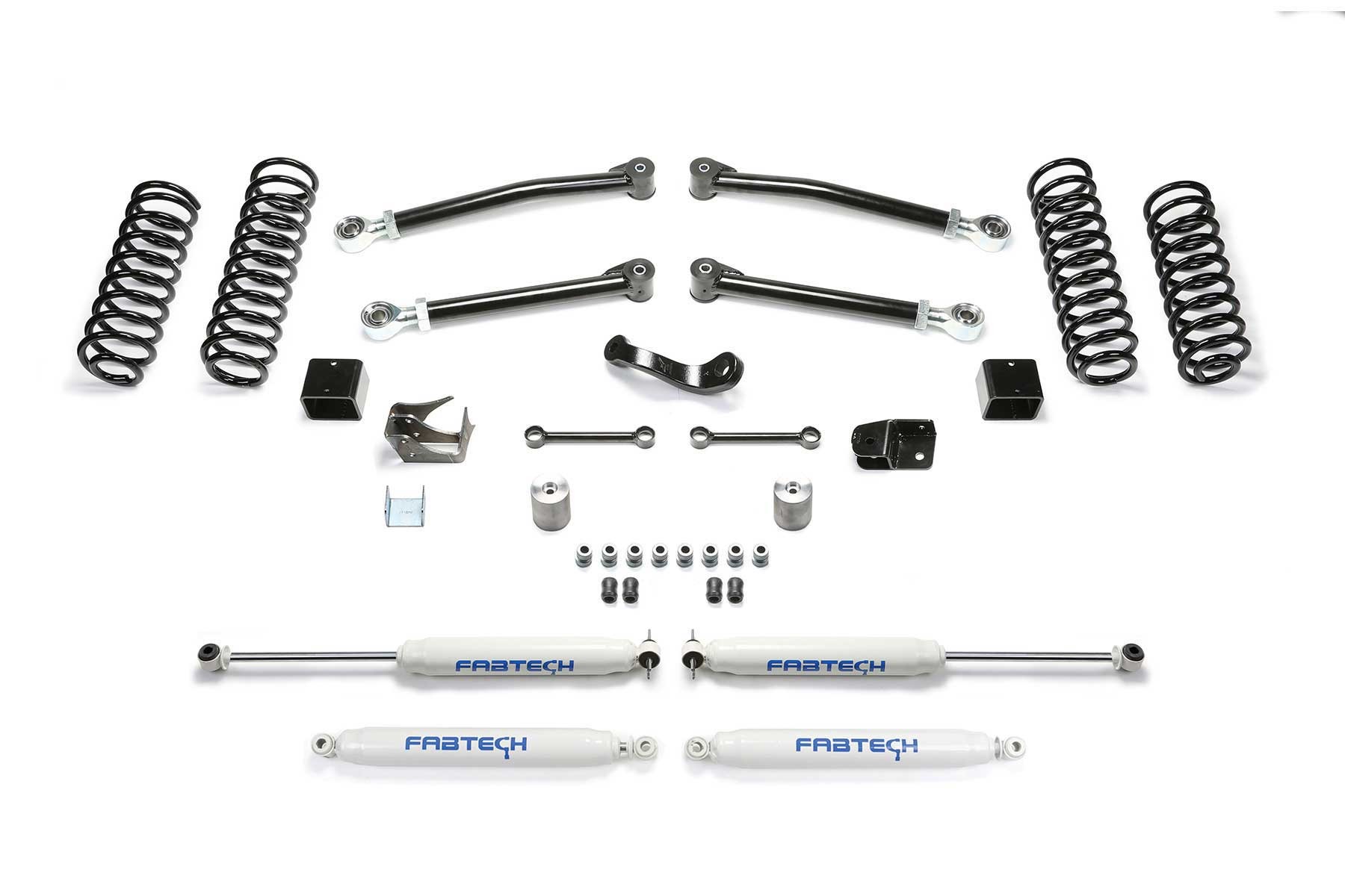 Fabtech | 07-18 Jeep JK 4WD 4-Door 3in | Trail System w/Perf. Shocks