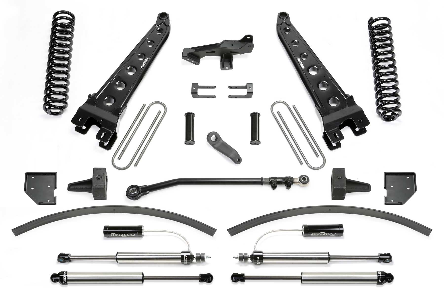 Fabtech | 17-21 Ford F250/350 4WD Diesel 8in | Radius Arm System w/DL 2.25 Resi Shocks & Rear DL Shocks