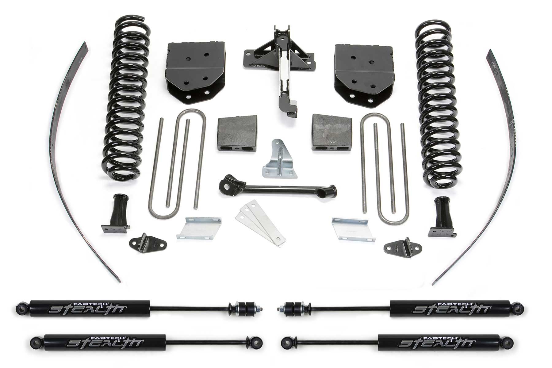 Fabtech | 08-16 Ford F250 4WD w/o Overload | 8in Basic System w/Stealth Shocks