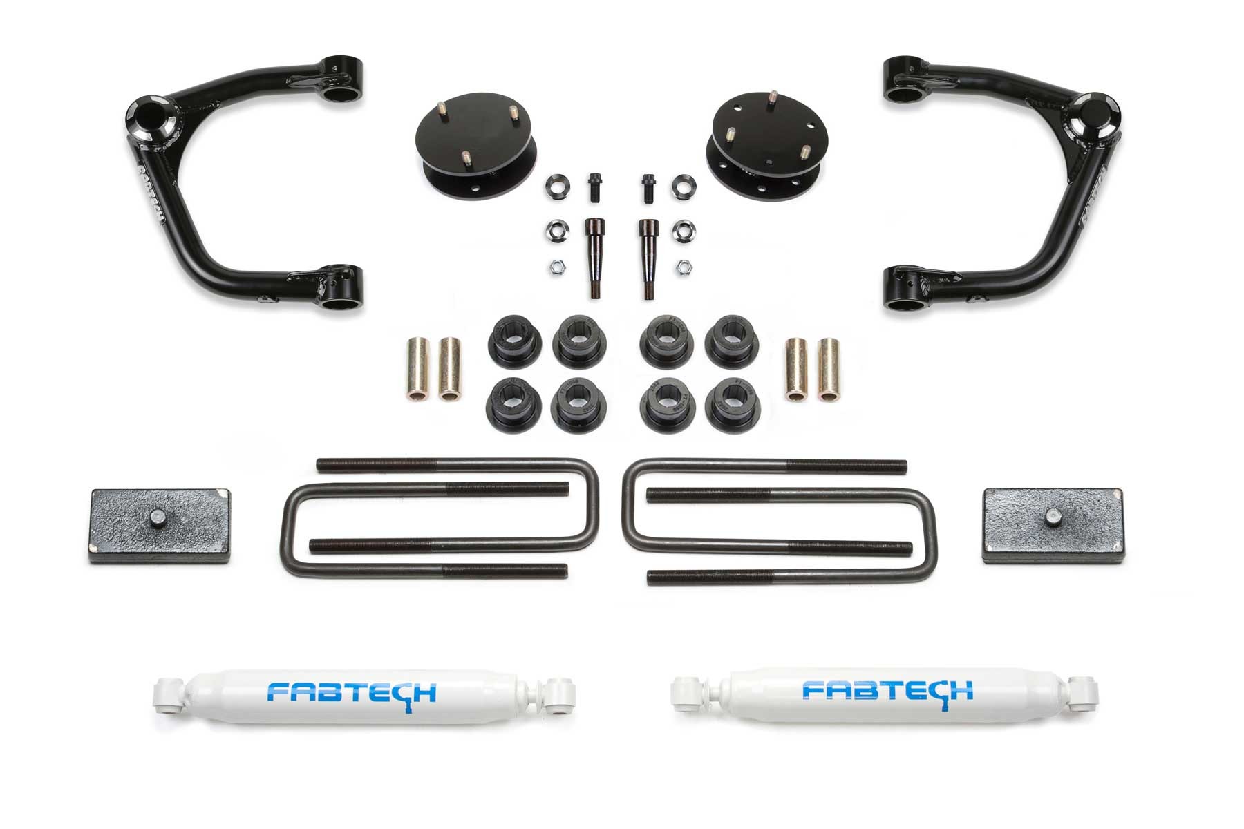 Fabtech | 19-21 Silverado 1500/Sierra 1500 3in Uniball | UCA System w/Rear Perf. Shocks