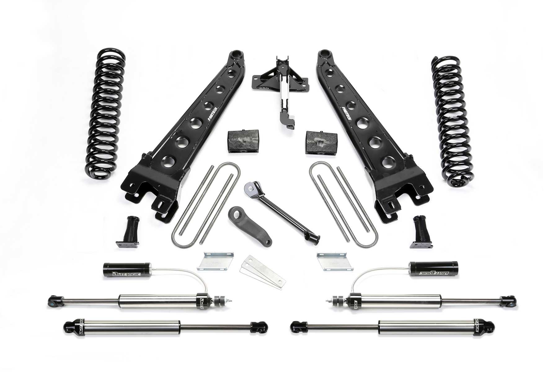 Fabtech | 17-21 Ford F250/350 4WD Diesel 4in | Radius Arm System w/DL 2.25 Resi Shocks & Rear DL Shocks