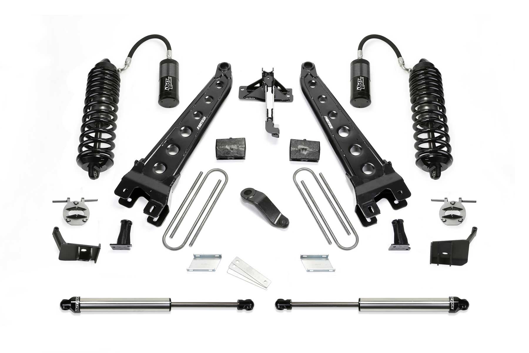 Fabtech | 18 Ford F450/F550 4WD Diesel 6in | Radius Arm System w/DL 4 Coilover & Rear DL 2.25 Shocks