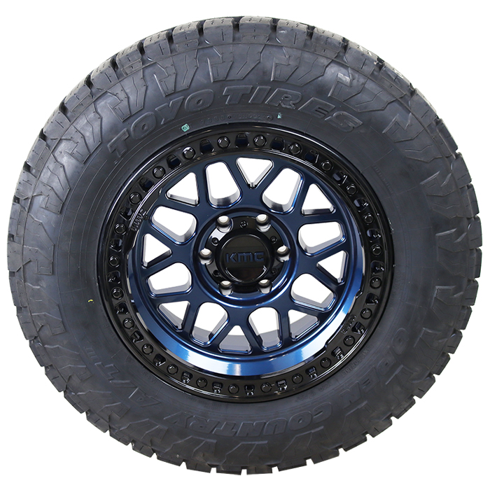 KMC KM549 GRS Midnight Blue Gloss Black Lip Toyo Open Country A/T III