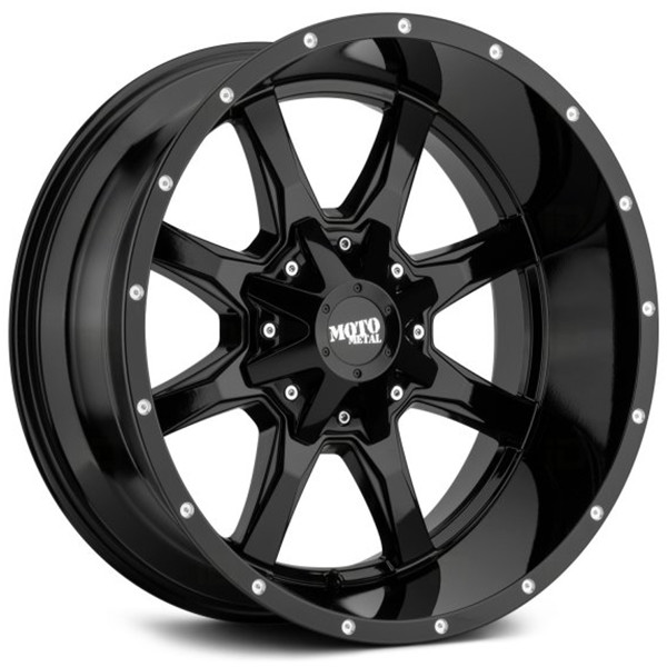 Moto Metal Wheels MO970 Gloss Black With Milled Lip 18x10 -24mm Offset 5x139.7 (5x5.5),5x150