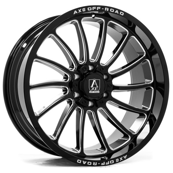 AXE Offroad Chronus 24x12 Gloss Black Milled Wheels - Bold Look