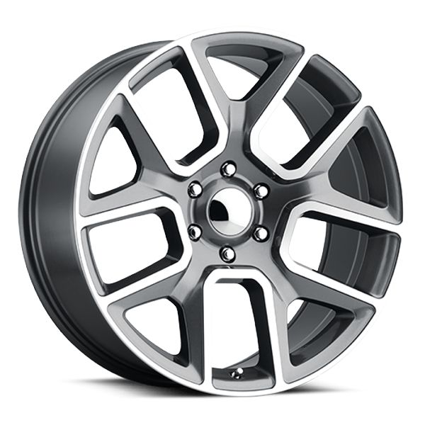 Voxx Replica Wheels Ram 1500 DRM Gun Metal Machined Face 22x9 18mm Offset 5x139.7 (5x5.5)