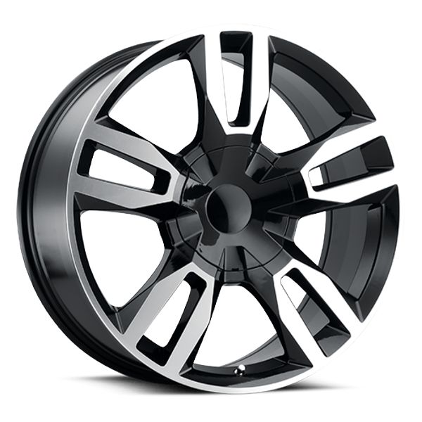 Voxx Replica Wheels Silverado RST Gloss Black Machined Face 22x9 24mm Offset 6x139.7 (6x5.5)