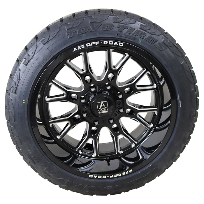 AXE Offroad Atlas Gloss Black Milled Toyo Open Country A/T III