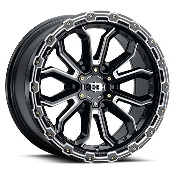 Vision Wheels Korupt 405 Gloss Black Milled 20x10 -25mm Offset 8x170