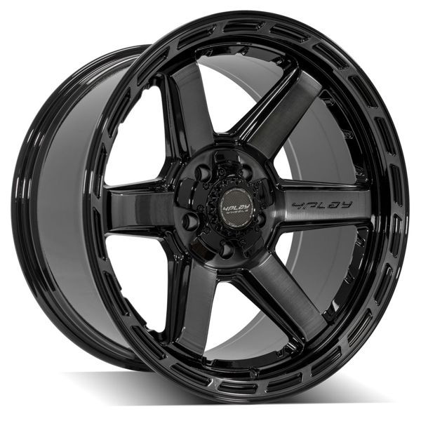 4Play Wheels 4P63 Brushed Black 22x10 -18mm Offset 5x127 (5x5),5x139.7 (5x5.5)